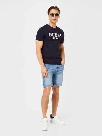 GUESS T-Shirt 'Point' in Blau