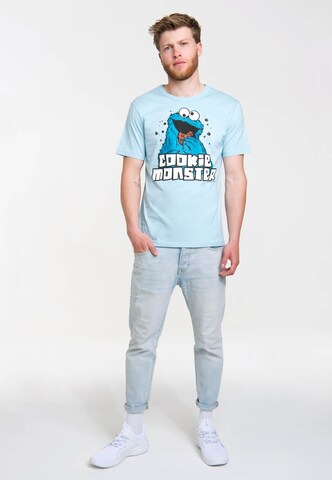 LOGOSHIRT T-Shirt 'Krümelmonster - Sesamstrasse' in Blau