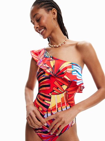 Desigual - Soutien Bustier Fato de banho em vermelho