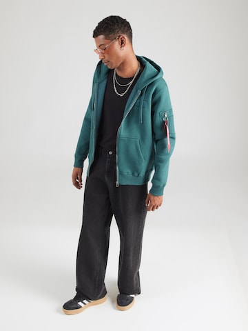 ALPHA INDUSTRIES Sweatjacke in Grün