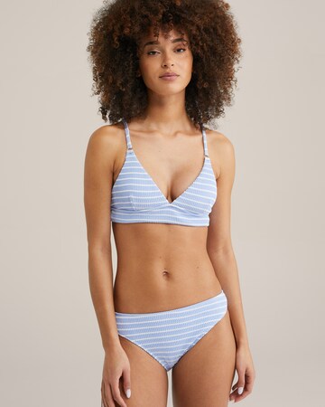 WE Fashion Triangle Bikini top in Blue: front