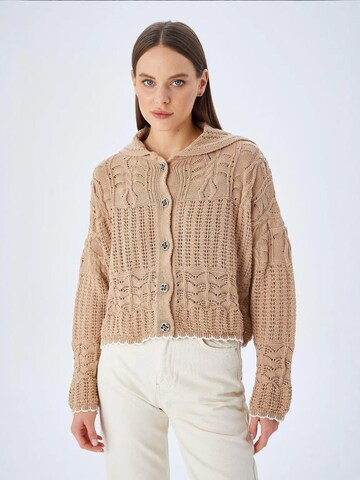 MixRay - Casaco de malha em bege: frente