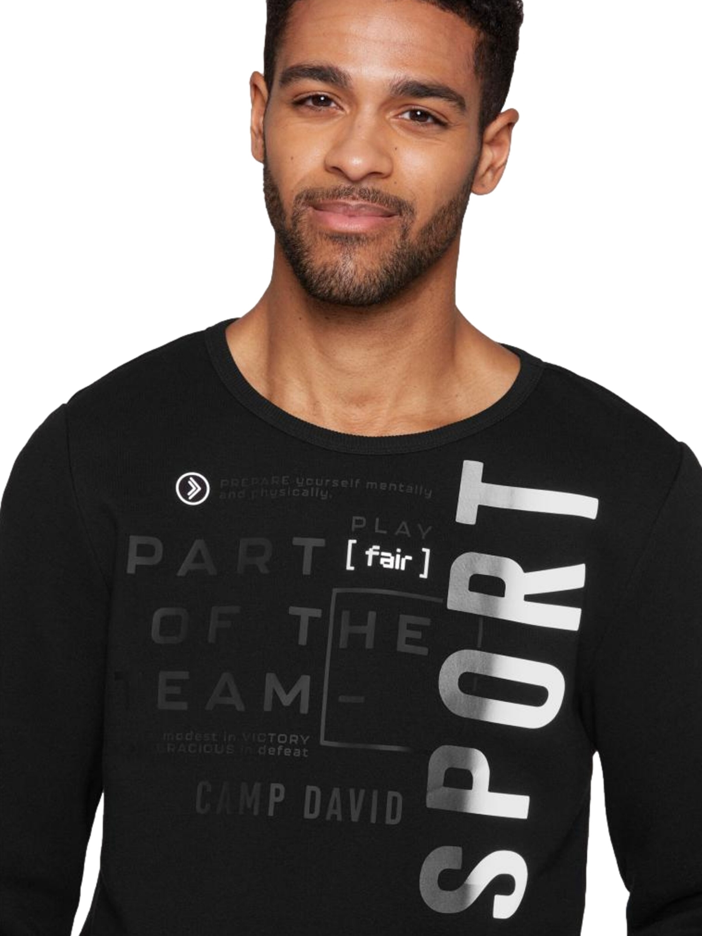 CAMP DAVID Sweatshirt i sort