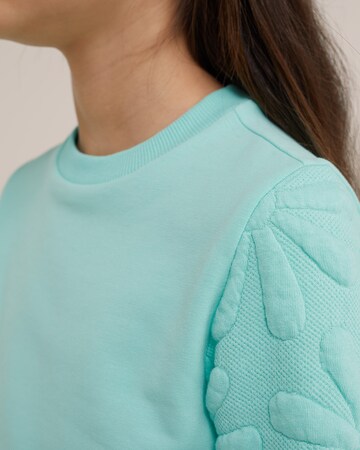 WE Fashion WE Fashion Mädchen-Sweatshirt mit Strukturmuster in Blau