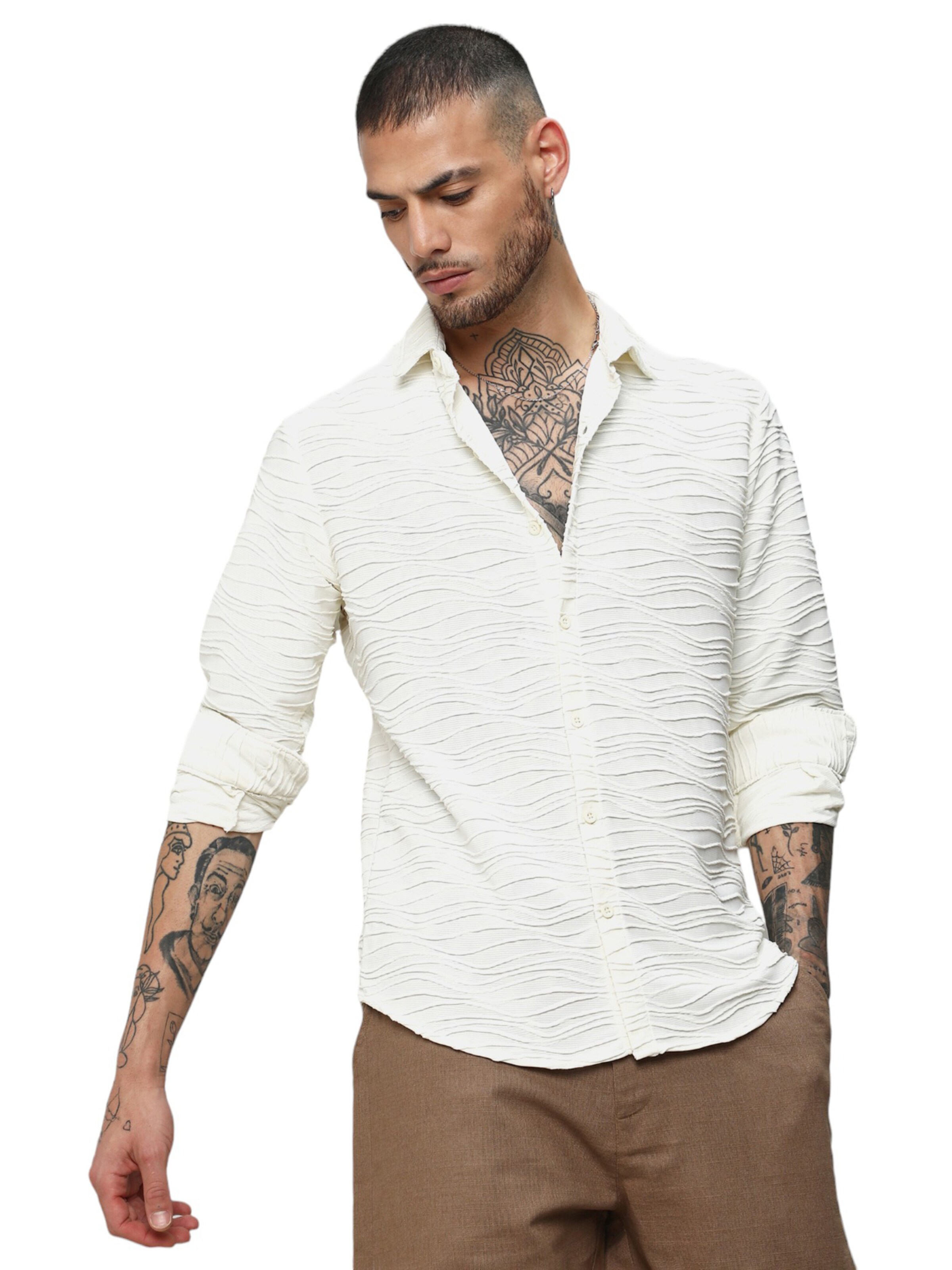 Campus Sutra Rovný strih Košeľa - Biela: predná strana