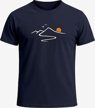 Neverless Shirt 'Mountain Trail' in Blau: Vorderseite