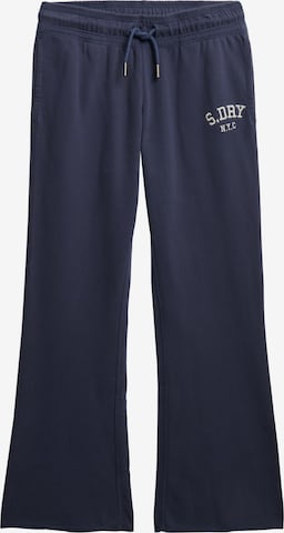 évasé Pantalon Superdry en bleu : devant