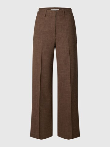 SELECTED Wide leg Pleated Pants in Brown