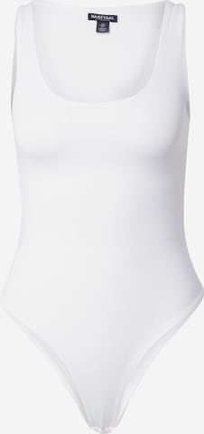 Nasty Gal Shirt bodysuit in White: front