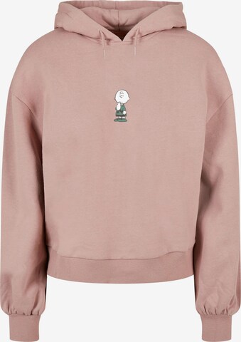 Merchcode Sweatshirt 'Peanuts - Charlie Brown' in Pink: front