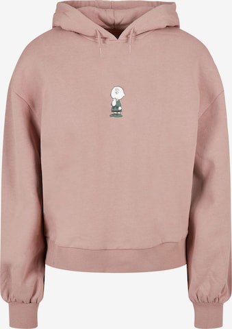 Merchcode Sweatshirt 'Peanuts - Charlie Brown' in Pink: predná strana