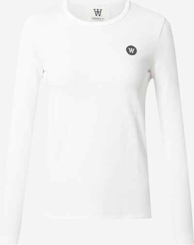 WOOD WOOD Shirt 'Moa' in dunkelgrau / weiß, Produktansicht