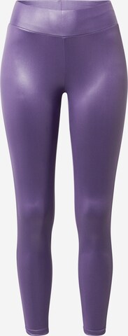 Urban Classics ضيق سراويل ضيقة 'Ladies Imitation Leather Leggings' بلون بنفسجي: الأمام