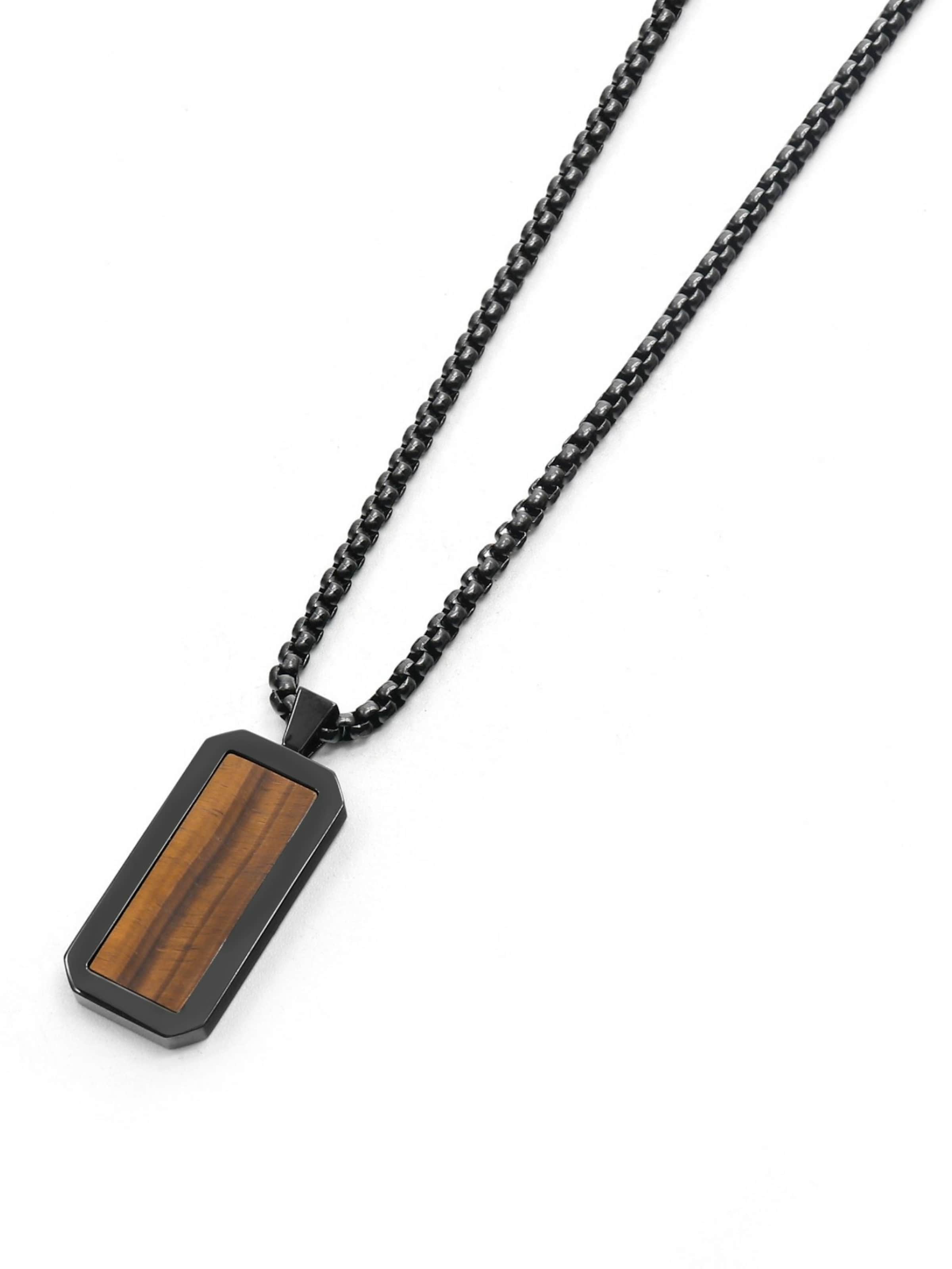 Chaîne 'Rectangle Pendant' GT Collection en marron