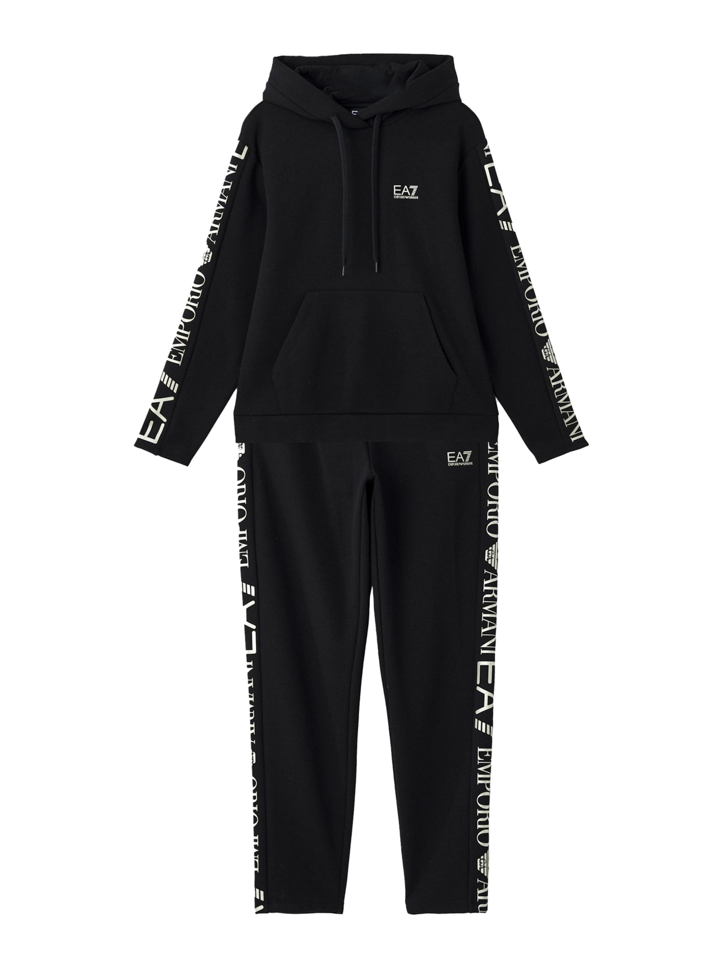 EA7 Emporio Armani Trainingsanzug in Schwarz: Vorderseite