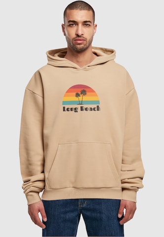 Merchcode Sweatshirt 'Long Beach' in Beige: voorkant