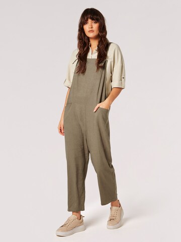 Apricot Loose fit Overalls in Green: front