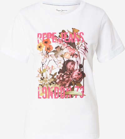 Pepe Jeans Camiseta 'Pauline' en oliva / naranja / rosa claro / offwhite, Vista del producto