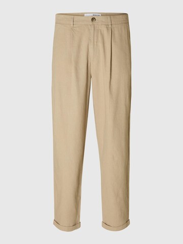 SELECTED HOMME Bandplooibroek in Beige: voorkant