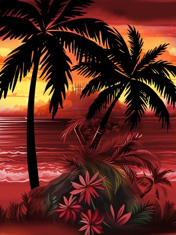 Hawaiihemdshop.de - Regular Fit Camisa 'Hawaiihemd Evening Sun' em vermelho