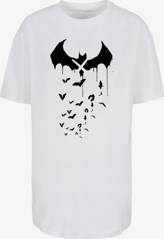 F4NT4STIC Oversized shirt 'DC Comics Batman Arkham Bats X Drip' in Wit: voorkant