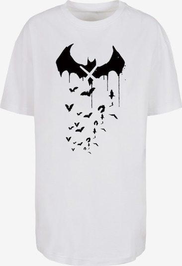 F4NT4STIC T-shirt oversize 'DC Comics Batman Arkham Bats X Drip' en noir / blanc, Vue avec produit