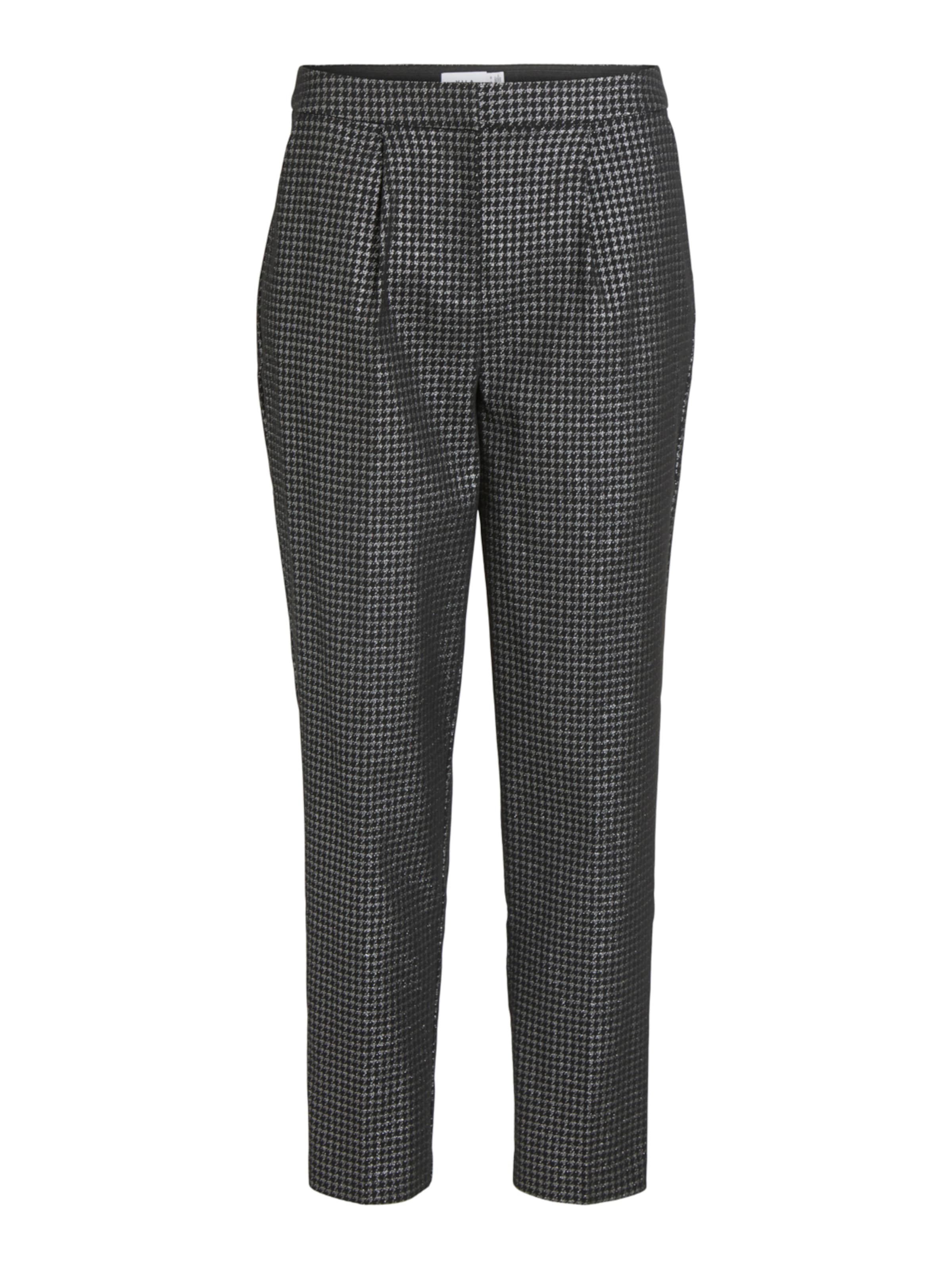 VILA - Tapered Calças com pregas 'Shine' em cinzento: frente