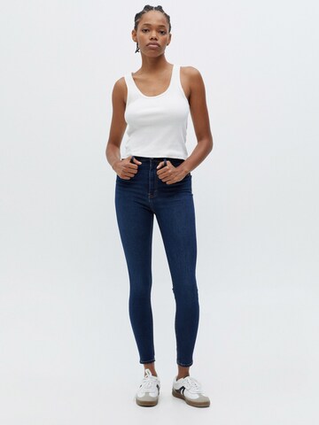 Pull&Bear Skinny Jeans in Blauw: voorkant