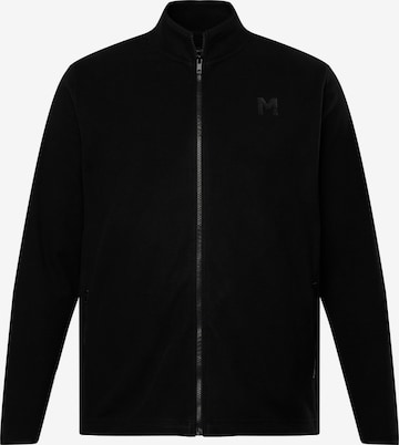 Men Plus Fleece jas in Zwart: voorkant