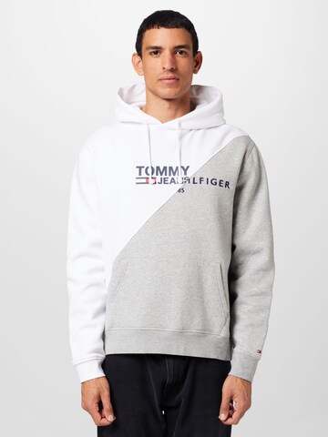 balts Tommy Jeans Sportisks džemperis: no priekšpuses