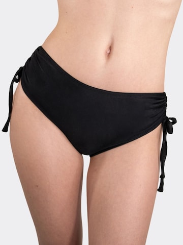 MYLILY Bikinihose 'Bikini Hose mit Raffung und Schnürung'‌‌‌‌‌‌ in Schwarz: Vorderseite