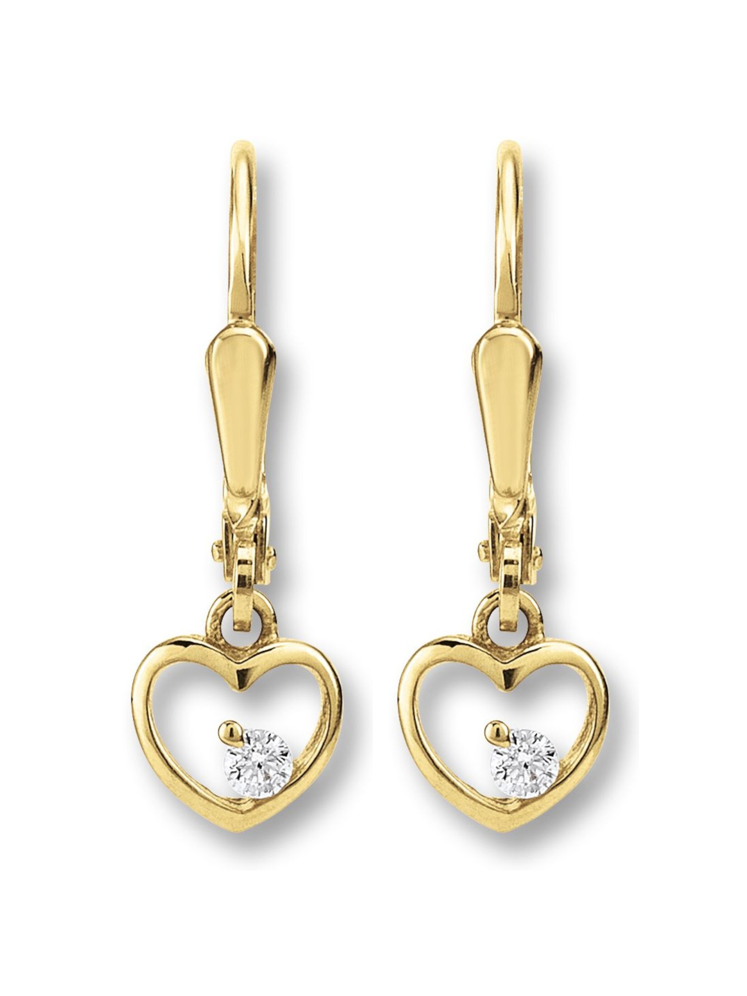 ONE ELEMENT Ohrringe 'Herz' in Gold: Vorderseite