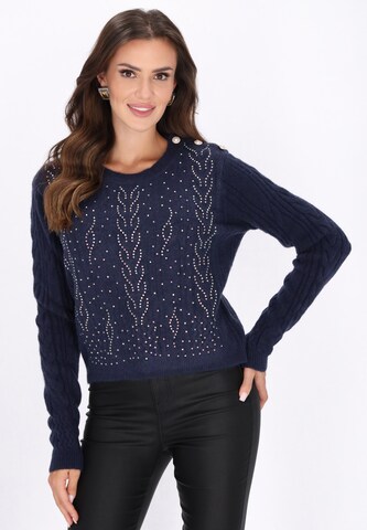 faina - Pullover em azul: frente