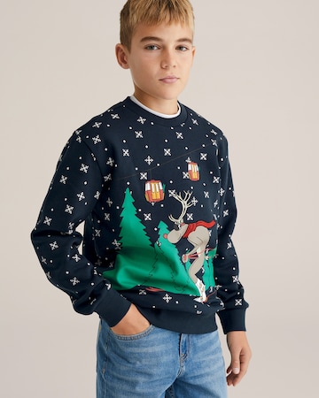 WE Fashion Sweatshirt in Blue: front