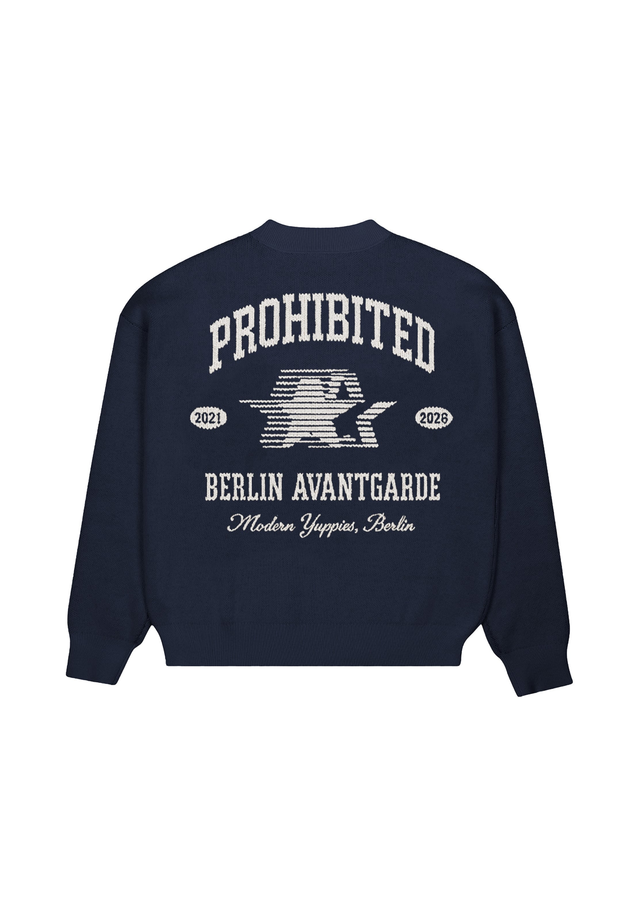 Pullover 'Avantgarde' di Prohibited in blu: frontale