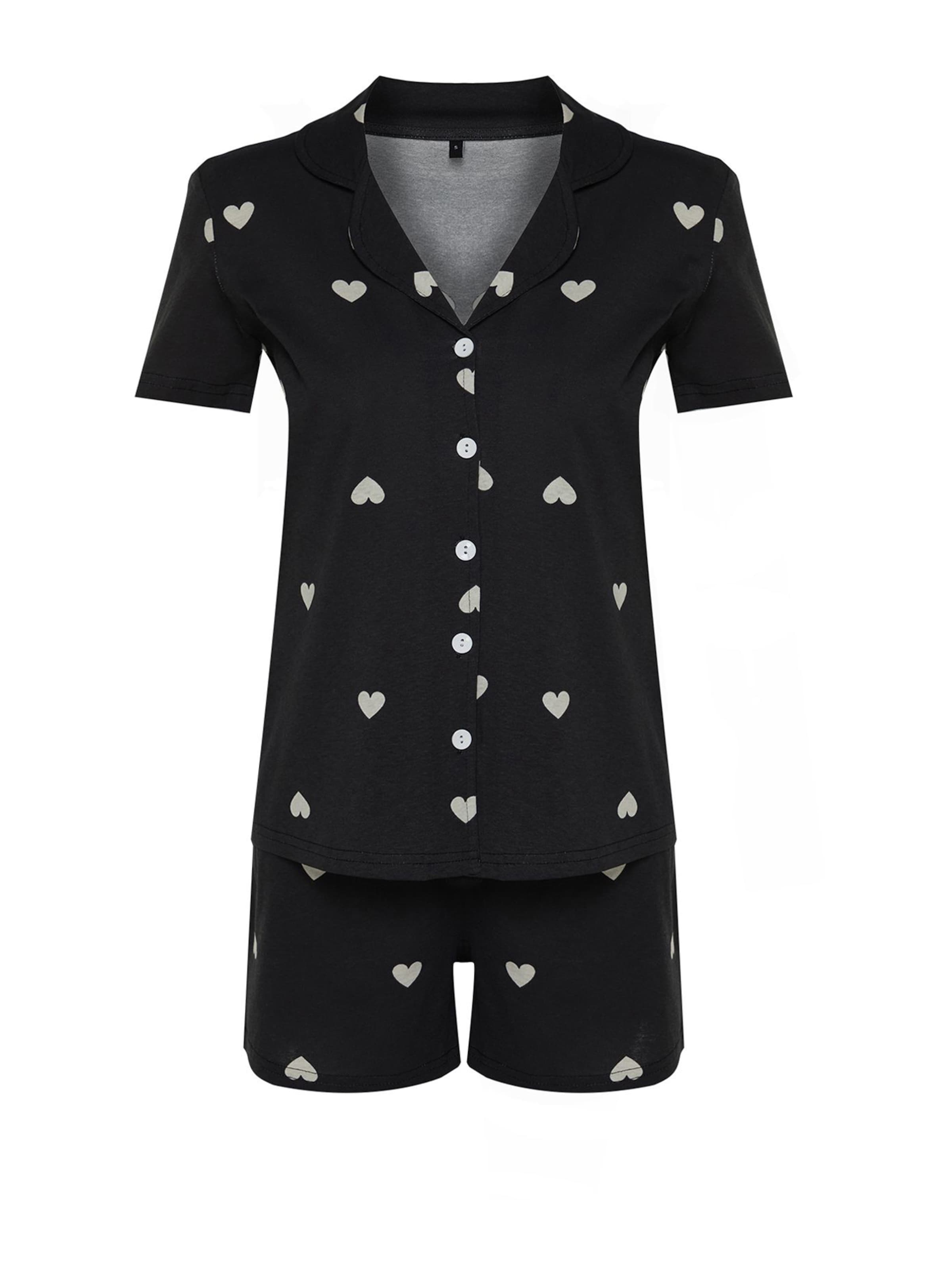 Trendyol Pyžamo – černá: přední strana