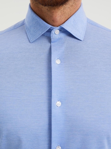 WE Fashion Slim fit Button Up Shirt in Blue