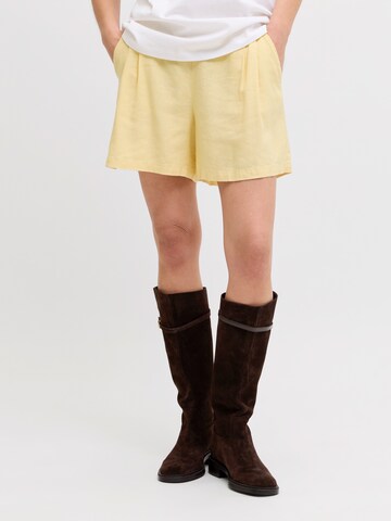 JJXX Wide leg Παντελόνι πλισέ σε κίτρινο: μπροστά