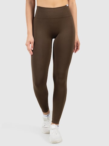 Coupe slim Leggings Smilodox en marron : devant