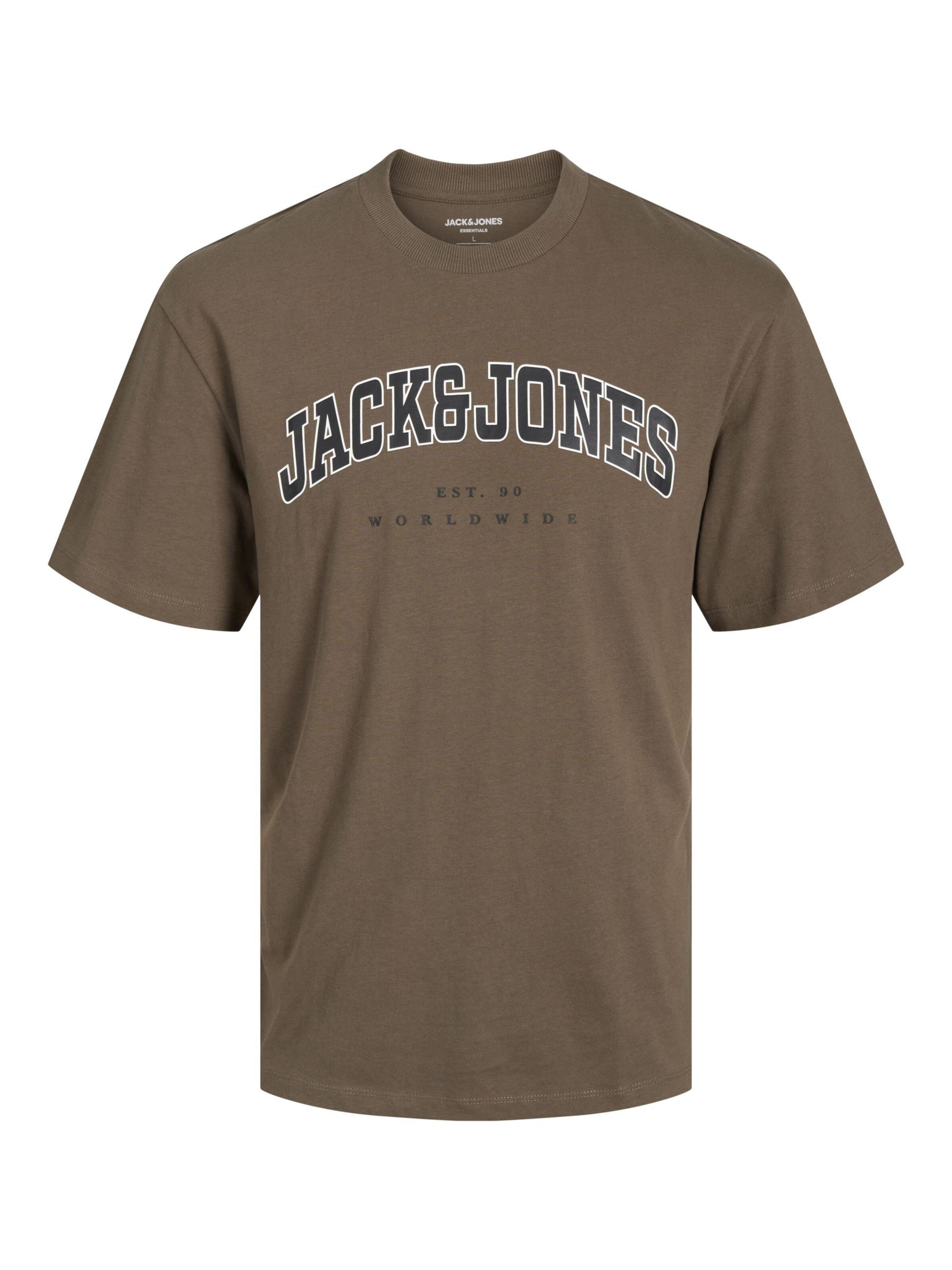 JACK & JONES Μπλουζάκι 'JJECALEB' σε καφέ: μπροστά