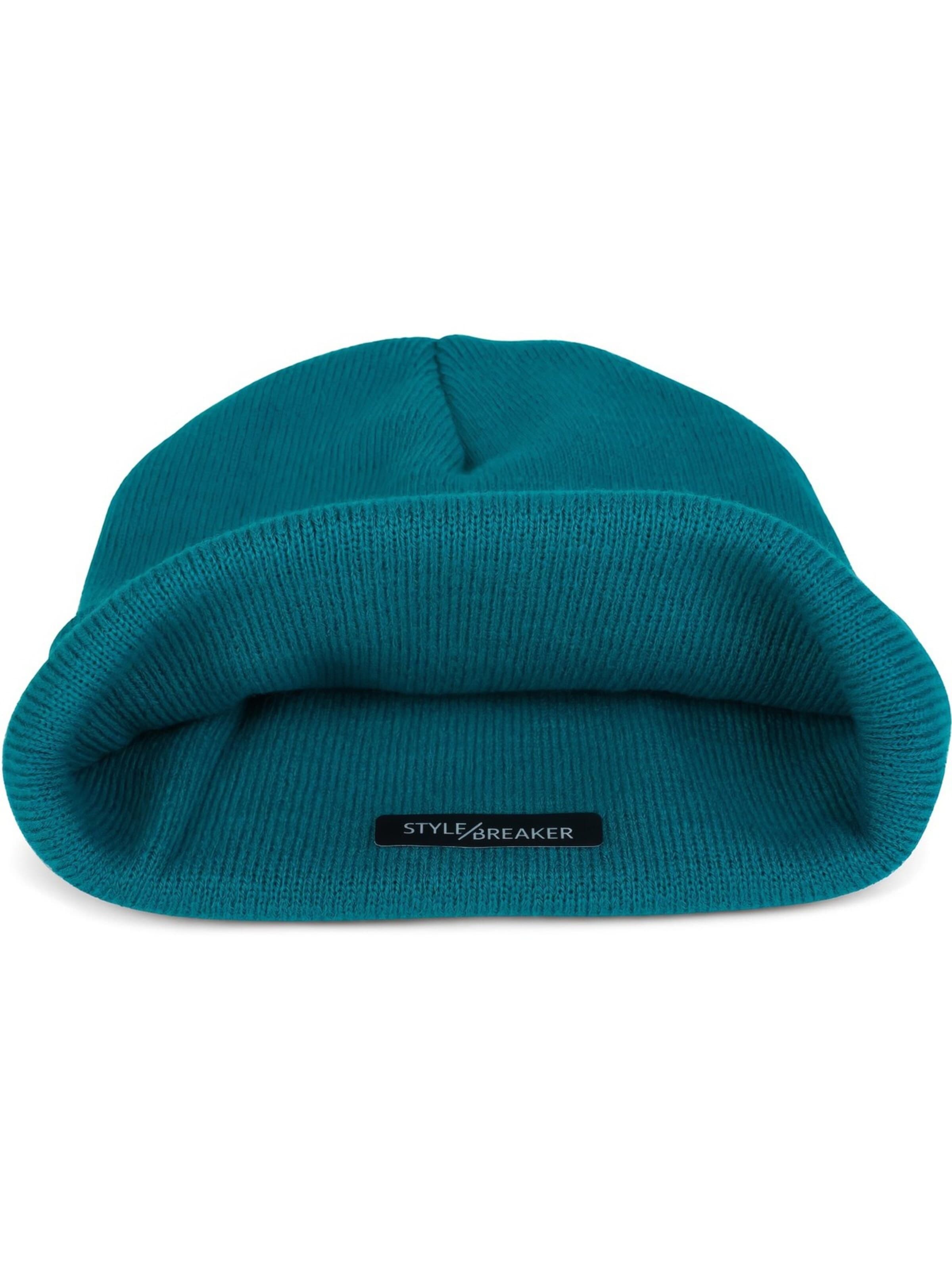 styleBREAKER Beanie 'Winter Strickmütze mit Krempe' in Green