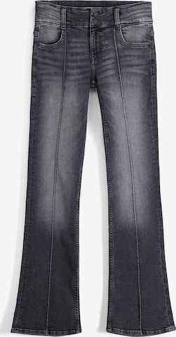 Bershka Boot cut Pleated Jeans in Grey: front