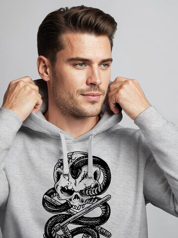 Neverless Sweatshirt 'Skull Snake'‌‌‌ in Grau