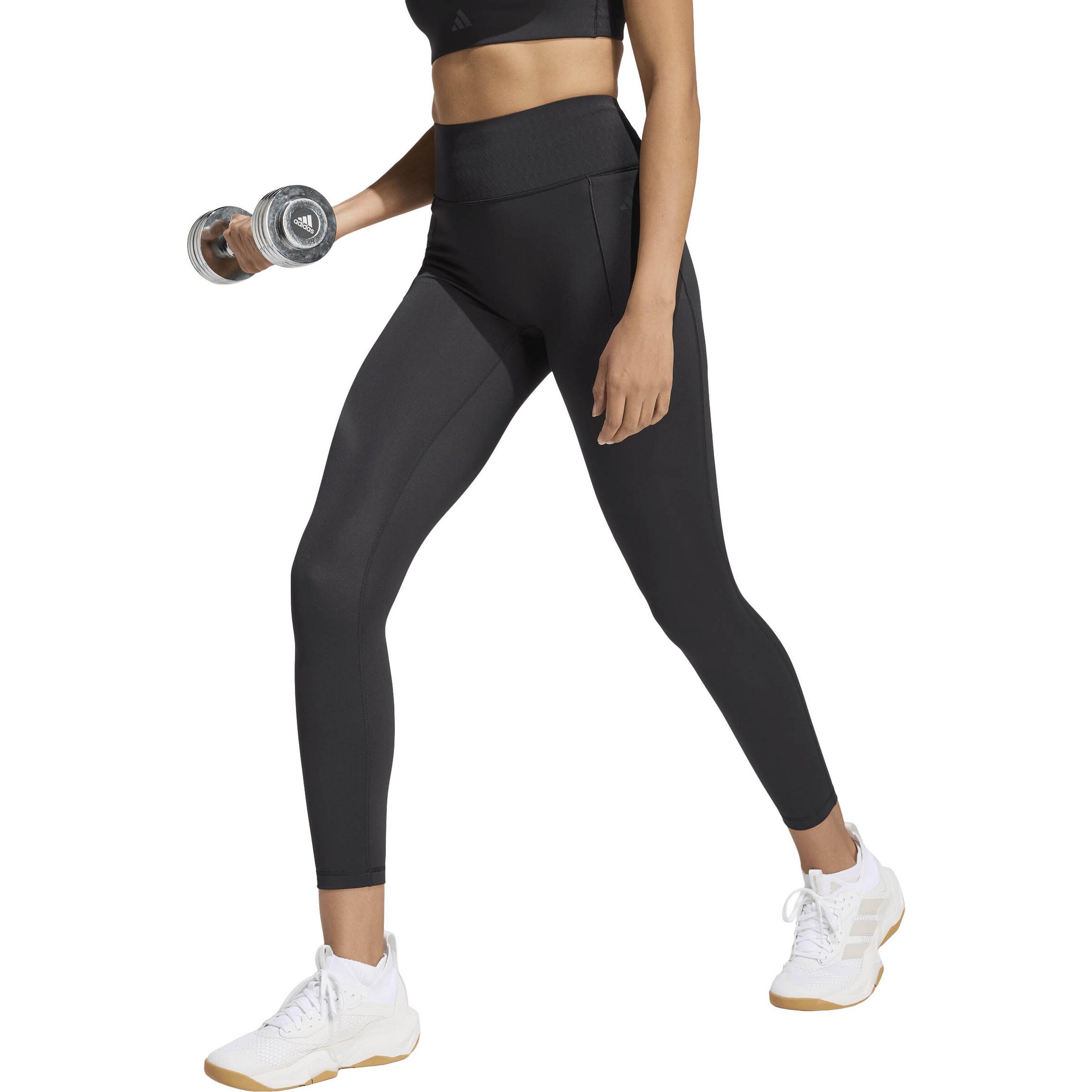 ADIDAS PERFORMANCE Skinny Workout Pants 'Optime Power' in Black: front