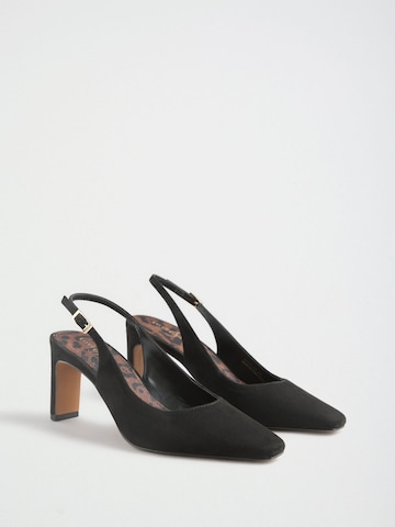 love & roses - Sapatos abertos atrás em preto