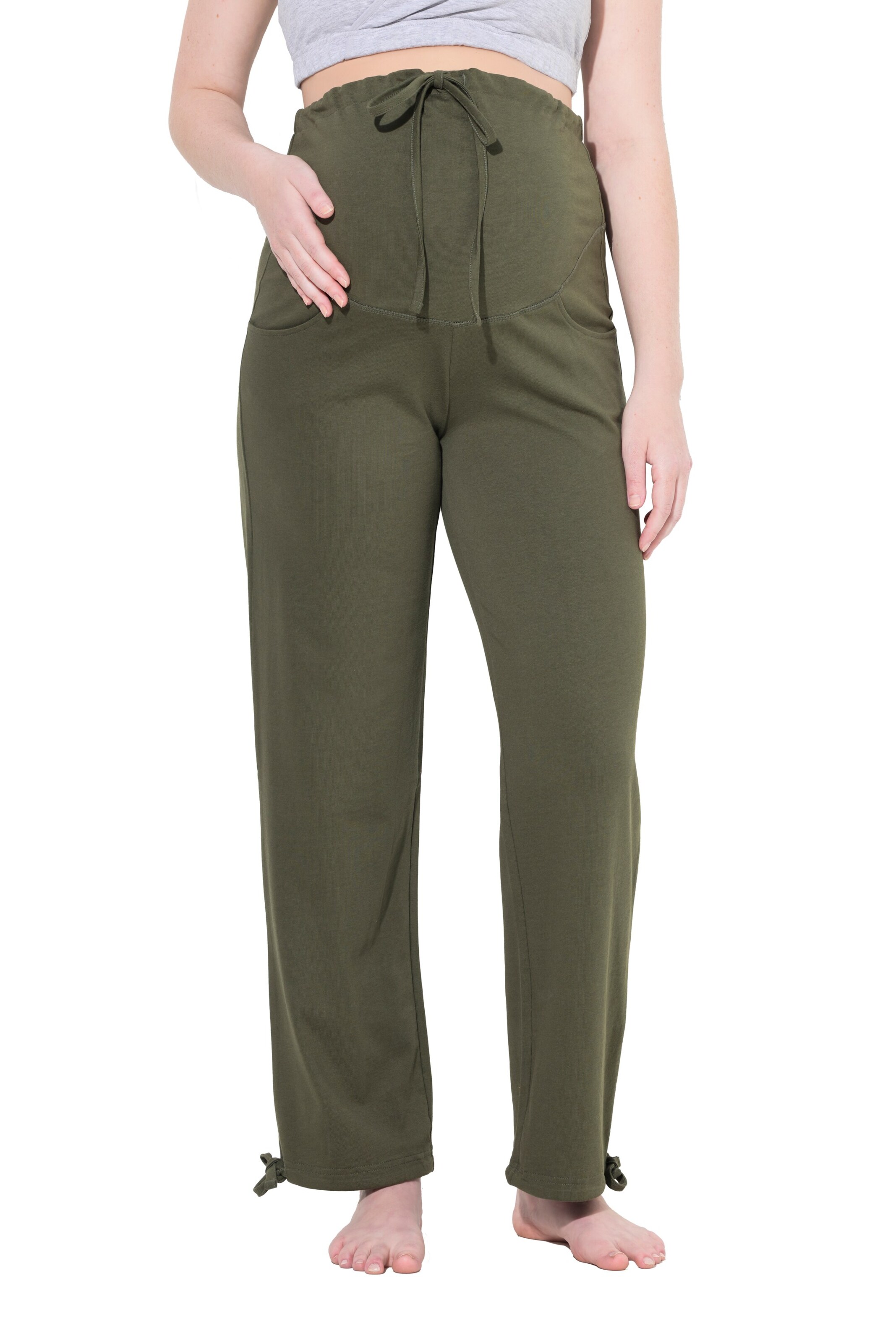 Ulla Popken Regular Broek in Groen: voorkant