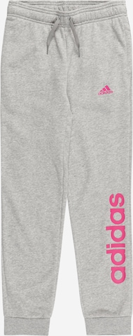 ADIDAS SPORTSWEAR Regular Workout Pants 'Essentials Linear Logo' in Grey: front