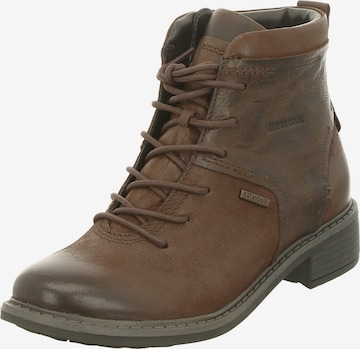 JOSEF SEIBEL Lace-Up Ankle Boots 'SELENA' in Brown: front