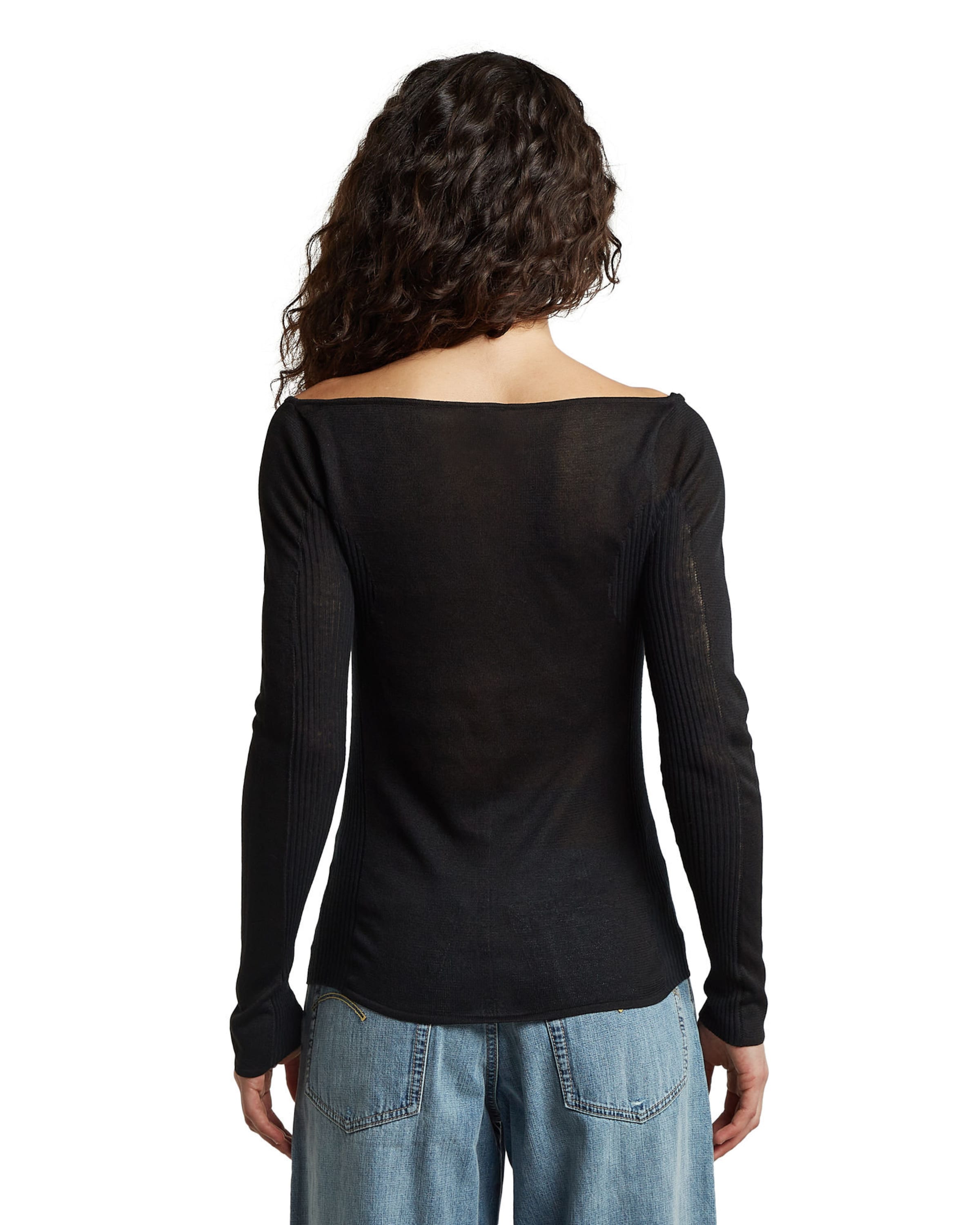 Pull-over 'Engineered Sheer Slim Knit' G-STAR en noir