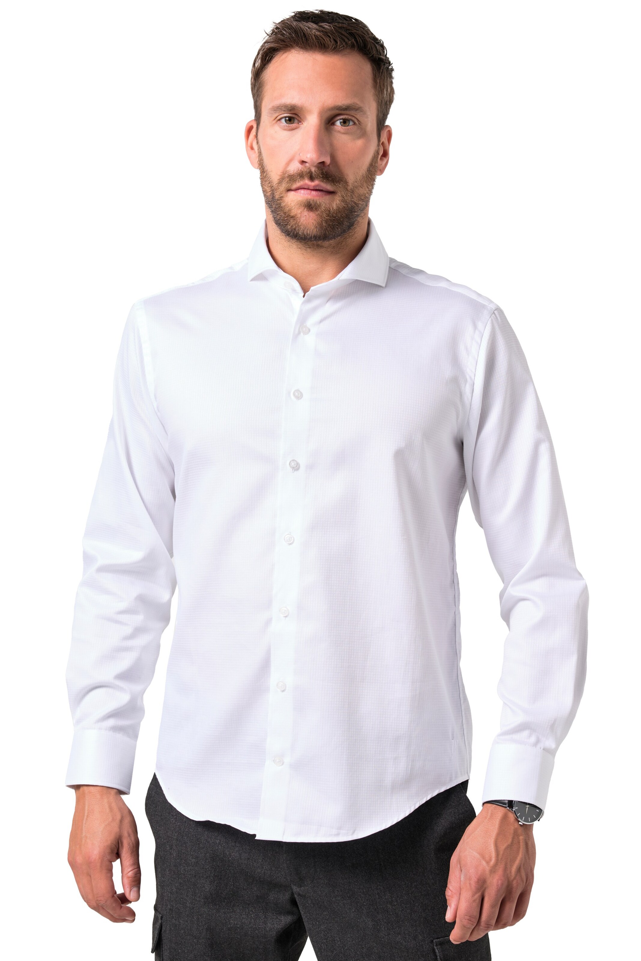 JP1880 Comfort fit Overhemd in Wit: voorkant